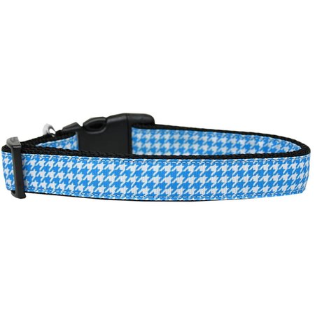 MIRAGE PET PRODUCTS Blue Houndstooth Nylon Dog CollarExtra Small 125-244 XS